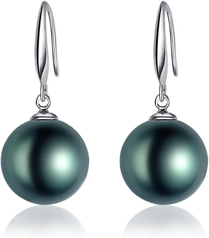 10mm Ocean Pearl Dangle Earrings Natural Shell Beads Drop Earrings Fashion Jewelry for Women