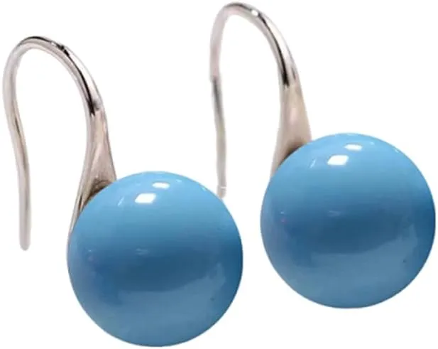 12mm Ocean Shell Pearl Dangle Multicolor Simple Clip On Drop Pearl Earrings for Women Fashion Jewelry