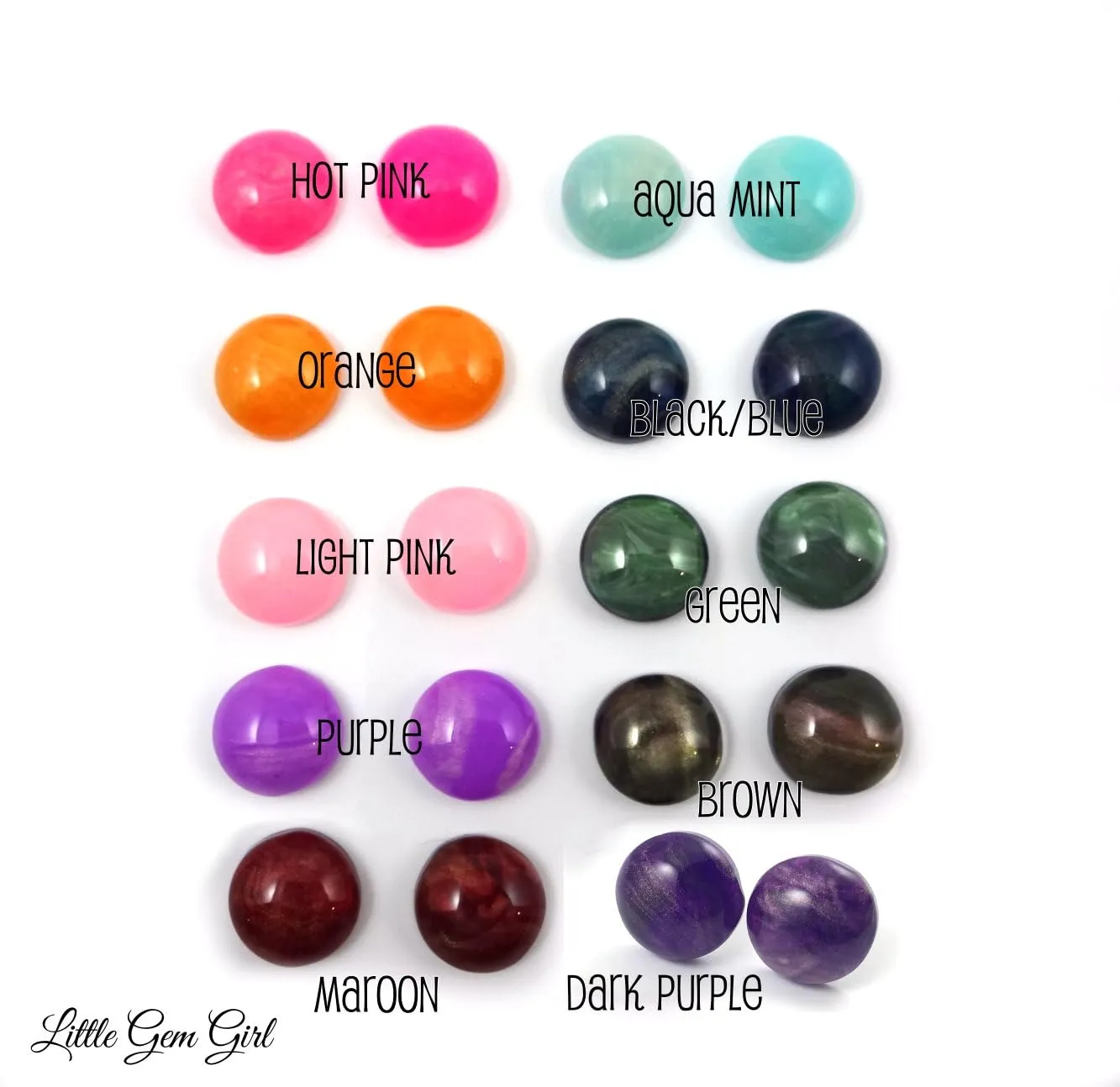 12mm Resin Pearl Glitter Swirl Stud Earrings with Titanium or Stainless Steel Posts for Sensitive Ears - Hypoallergenic and Nickel Free (Hot Pink)