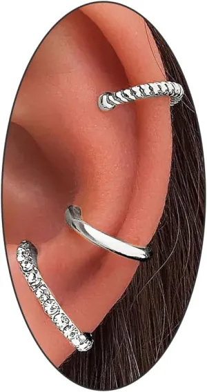 14k Gold Ear Cuff for Women Cubic Zirconia Stainless Steel Huggie Ear Cuffs for Women Non Piercing Cartilage Cuff Earrings Ear Clips Jewelry