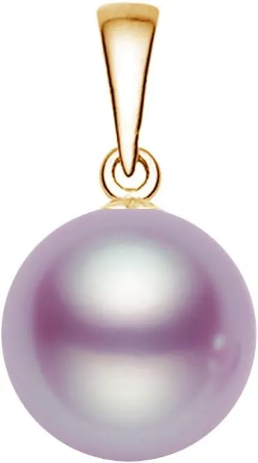 14k Yellow Gold AAAA Quality Lavender Freshwater Cultured Pearl Pendant for Women - PremiumPearl