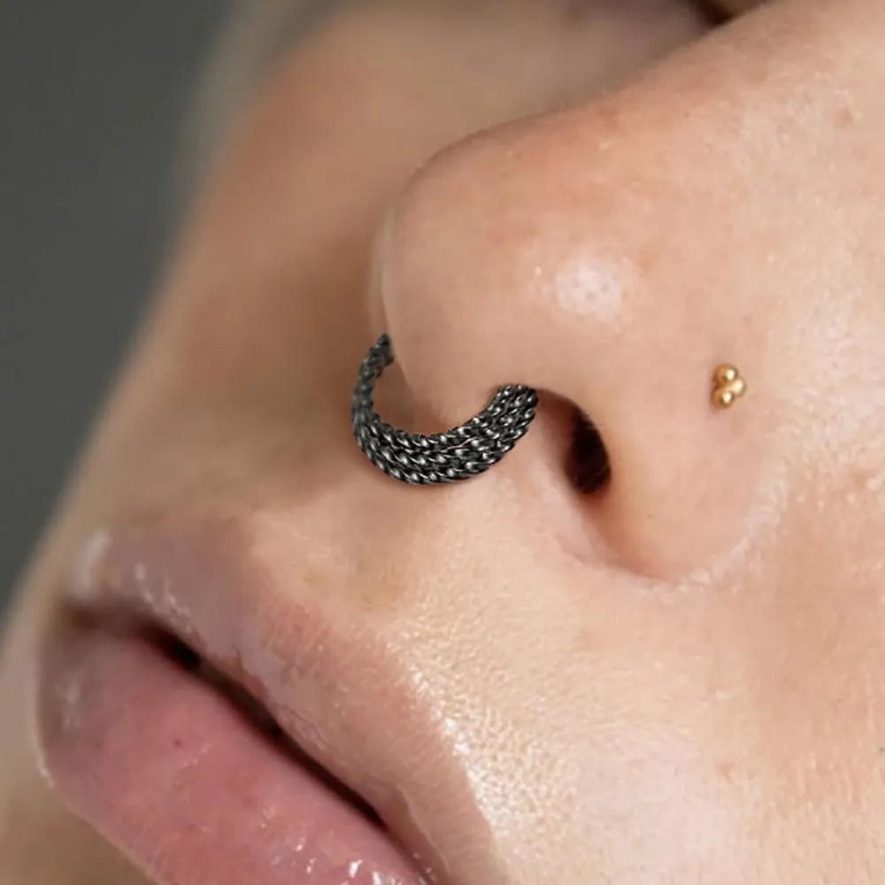 16G Hinged Nose Rings Hoops: 316L Surgical Steel Septum Rings Hoops, Hinged Segment Nose Lips Helix Cartilage Clicker Hoop Earrings,Rook Daith Tragus Piercing Rings for Women Men 8mm