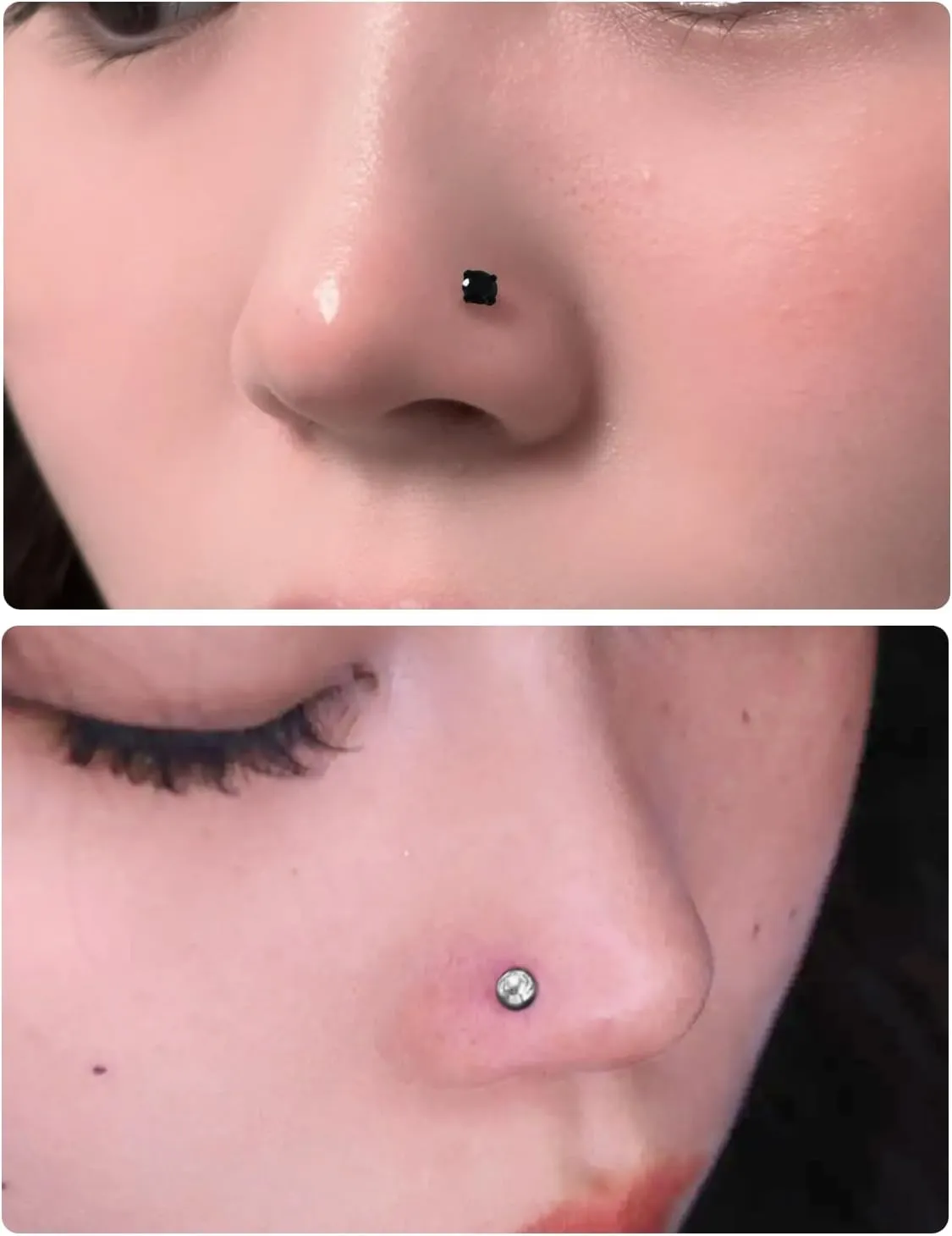 18G 20G Nose Rings Studs Piercing Jewelry for Women 316L Surgical Steel L Shaped Screw Straight Nose Rings Studs Hypoallergenic Nostril Piercing Jewelry for Women Men CZ 2mm 2.5mm 3mm