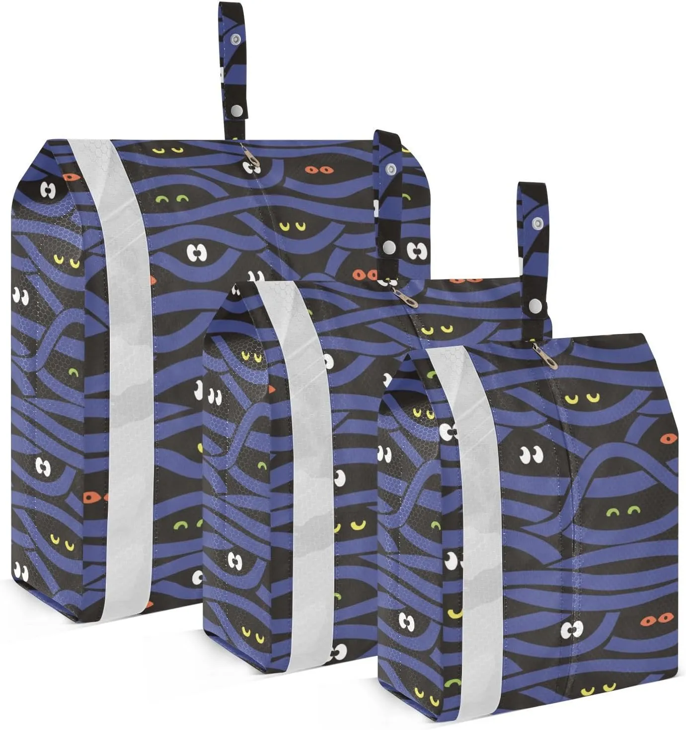 3 Set Travel Packing Cubes For Suitcases, Mistery Eyes Halloween, Stackable, Garment Bag Closet Storage, Luggage Space Saver, Luggages Management Personnel
