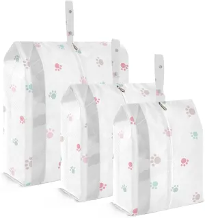 3 Set Travel Packing Cubes For Suitcases, Pastel Colorful Paws, Stackable, Garment Bag Closet Storage, Luggage Space Saver, Organizadores De Maletas Para