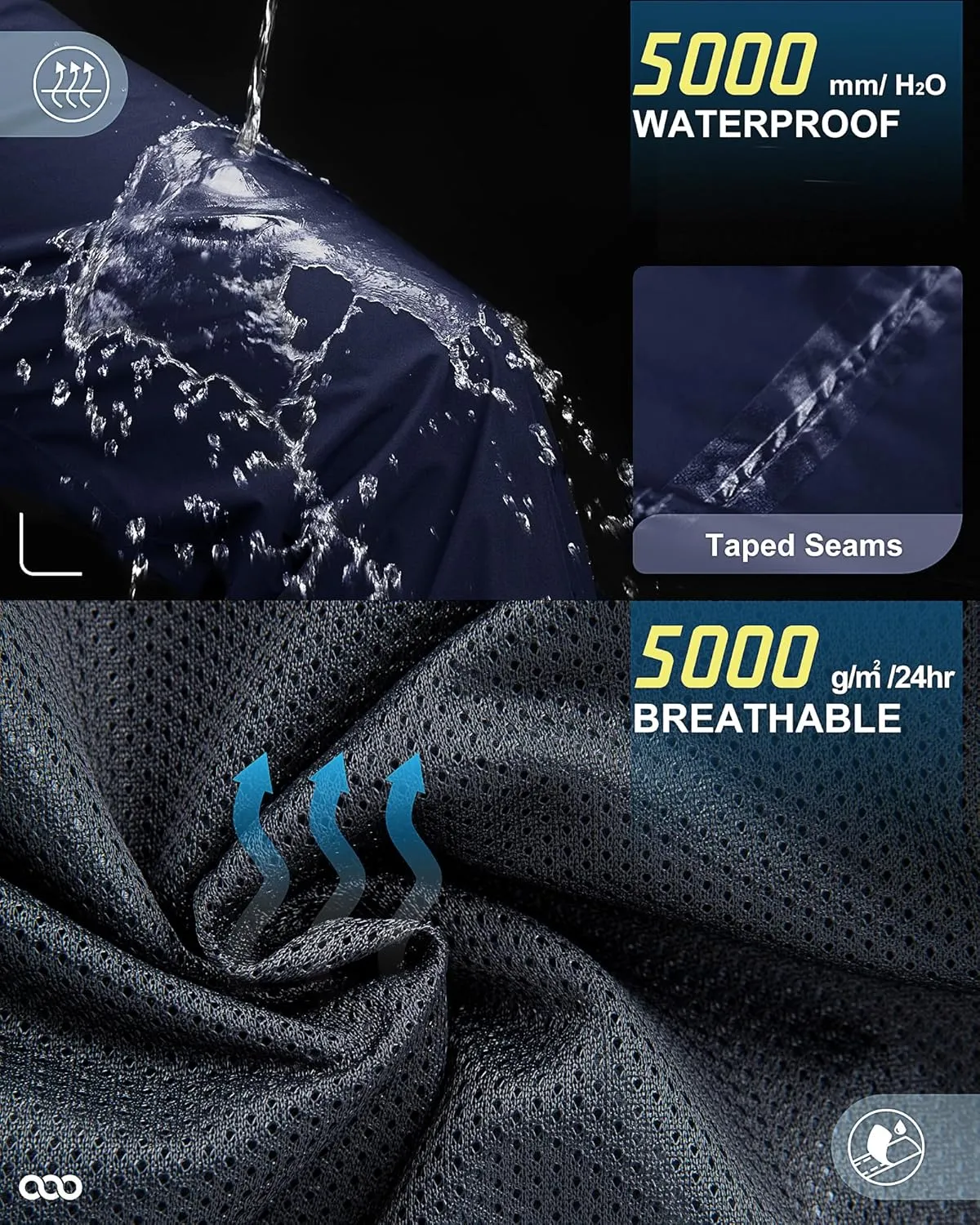 33,000ft Women's Rain Pants, Lightweight Waterproof Rain Over Pants, Windproof Hiking Pants for Outdoor, Fishing, Rainy Day