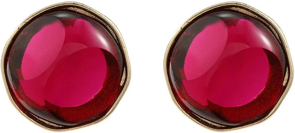 3.5 * 3.6cm round European and American women's minimalist geometric resin earrings