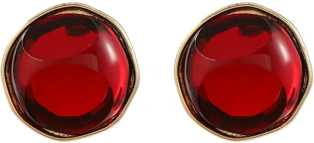 3.5 * 3.6cm round European and American women's minimalist geometric resin earrings