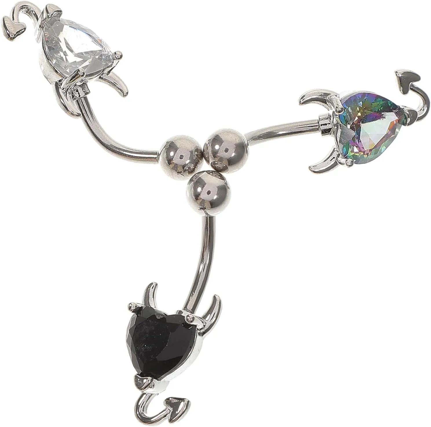 3pcs Belly Button Rings Navel Piercing Jewelry Shiny Navel Rings for Women