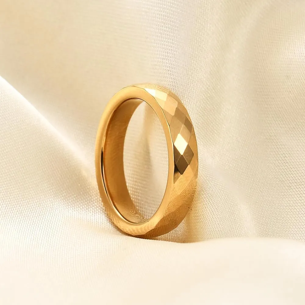 4mm 6mm Hammered Tungsten Carbide Ring For Men Women Plain Domed High Polished Wedding Bands Engagement Ring Size 5-15