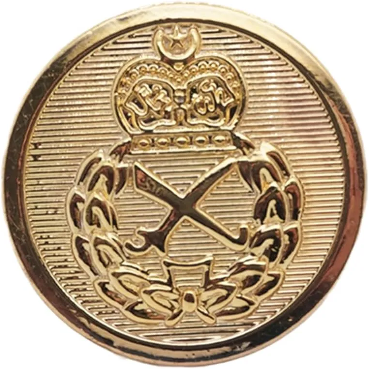 6PSC Zinc alloy electroplated gold delicate crown pattern cufflinks argon-welded brass feet solid added support