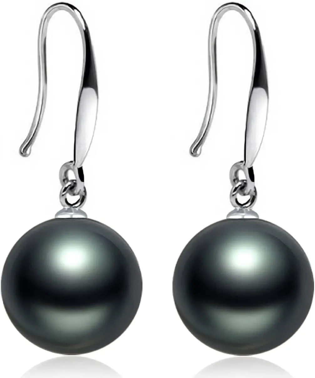 925 Sterling Silver White Gold Plated Inlay pearl pendant earrings for women Ladies