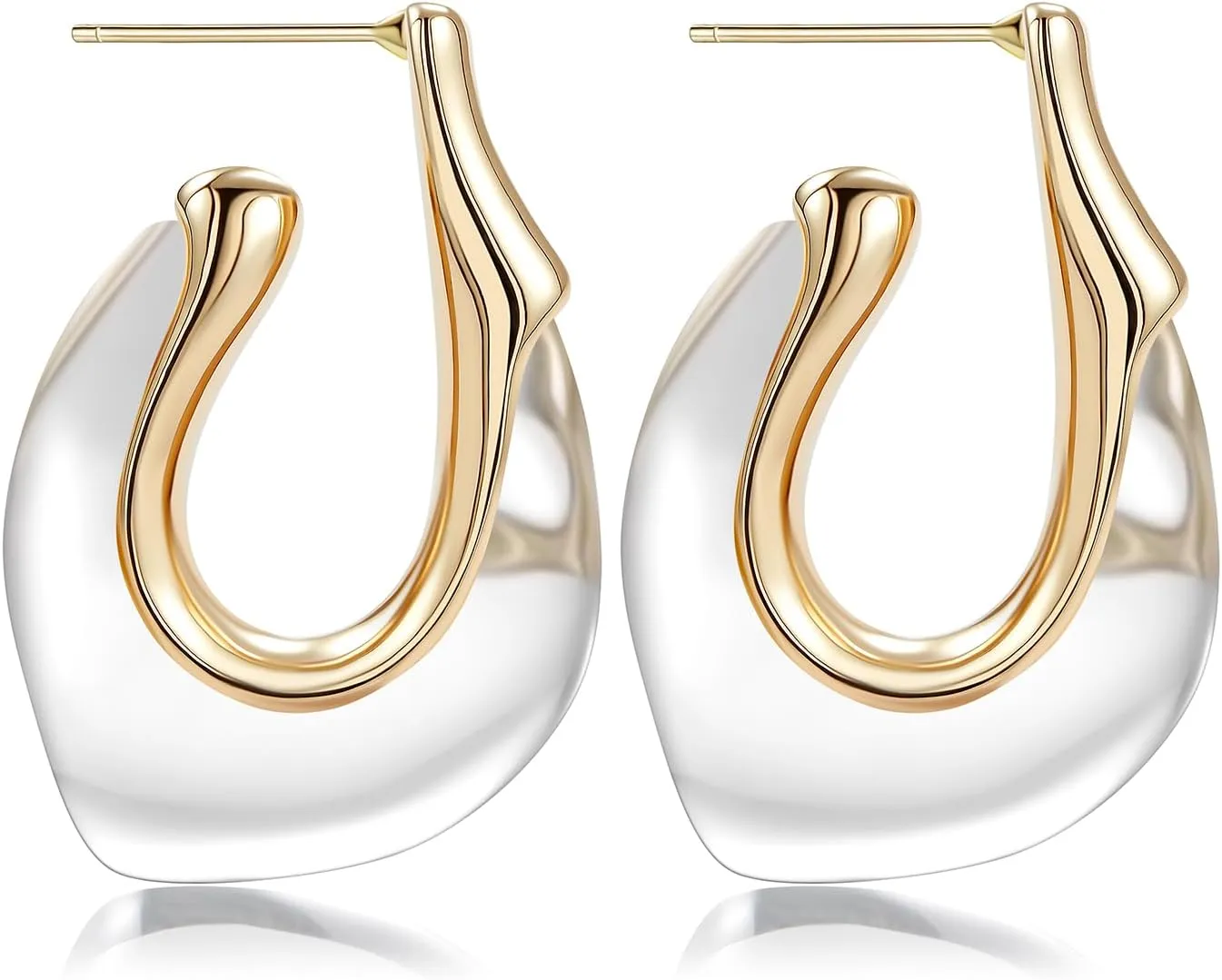 Acrylic Gold Hoop Earrings Chunky Huggie Statement Vintage Earrings Cute Resin Drop Earring Trendy Jewelry Gifts for Women