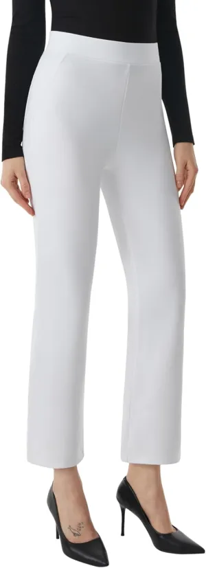 AFITNE Women's Yoga Dress Pants with Pockets High Waisted Pull On Straight Leg Cropped Pants Stretchy Work Ankle Pants