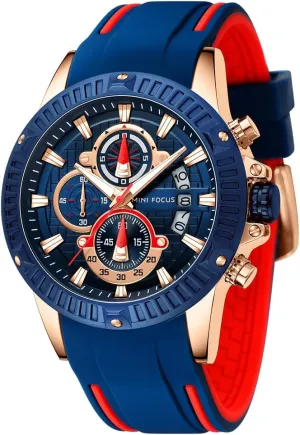 AIMES Mens Watches Fashion Casual Sport Chronograph Waterproof Military Watches Stylish Silicone Strap Business Work Wrist Watch