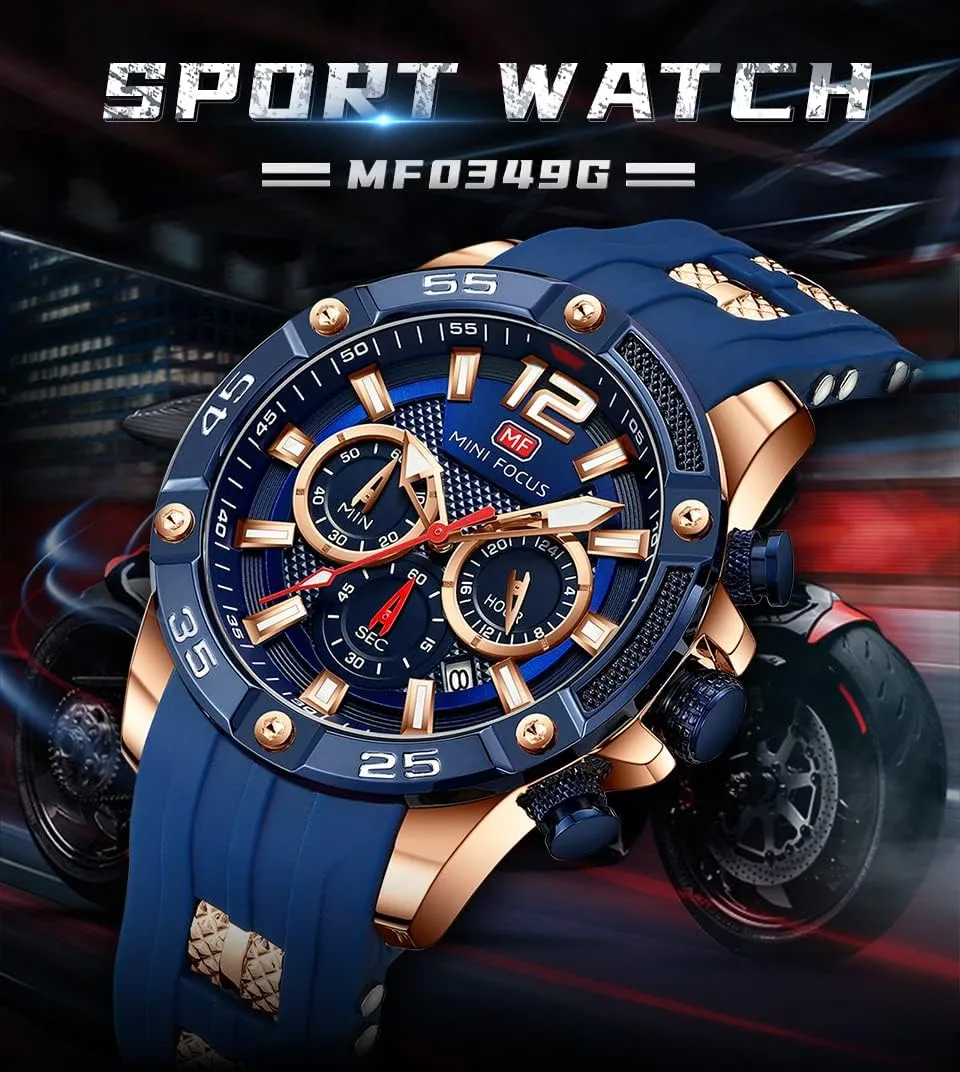 AIMES Watch for Men Sport Military Waterproof Chronograph Mens Watches Analog Quartz Big Face Classic Stylish Fashion Casual Designer Business Work Wrist Watch Elegant Gift for Men