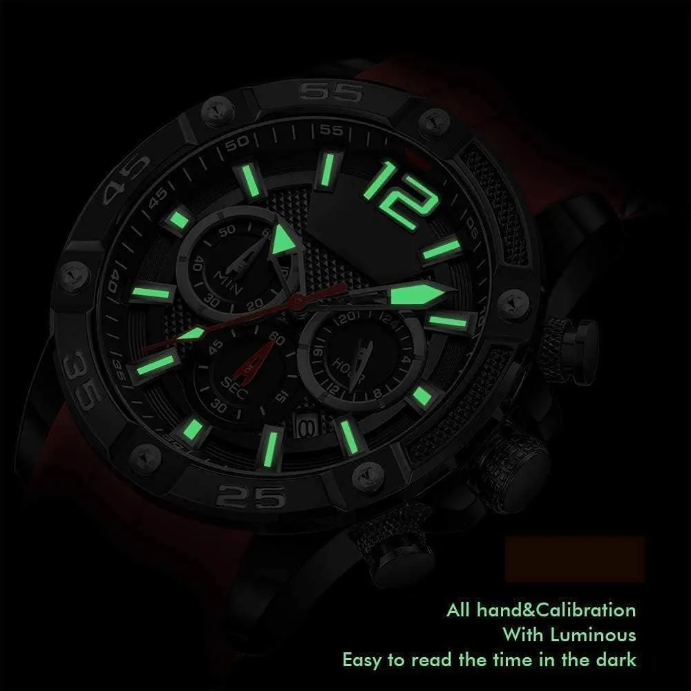 AIMES Watch for Men Sport Military Waterproof Chronograph Mens Watches Analog Quartz Big Face Classic Stylish Fashion Casual Designer Business Work Wrist Watch Elegant Gift for Men
