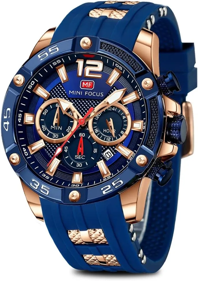 AIMES Watch for Men Sport Military Waterproof Chronograph Mens Watches Analog Quartz Big Face Classic Stylish Fashion Casual Designer Business Work Wrist Watch Elegant Gift for Men