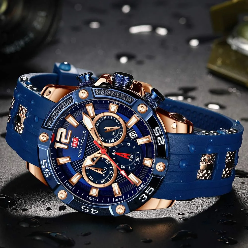 AIMES Watch for Men Sport Military Waterproof Chronograph Mens Watches Analog Quartz Big Face Classic Stylish Fashion Casual Designer Business Work Wrist Watch Elegant Gift for Men