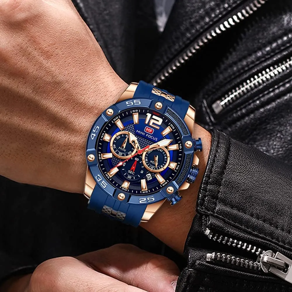 AIMES Watch for Men Sport Military Waterproof Chronograph Mens Watches Analog Quartz Big Face Classic Stylish Fashion Casual Designer Business Work Wrist Watch Elegant Gift for Men