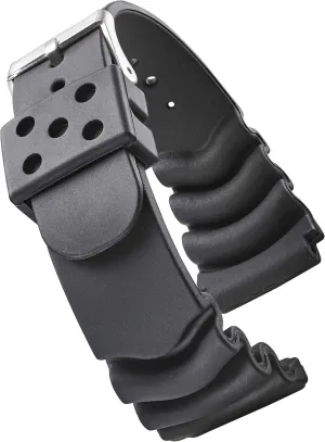 ALPINE Heavy Duty Black Rubber Watch Band for Diver Watches for Wider wrist ONLY (Fits wrist sizes 7 1/2 to 9 inch) - 18XL, 22XL