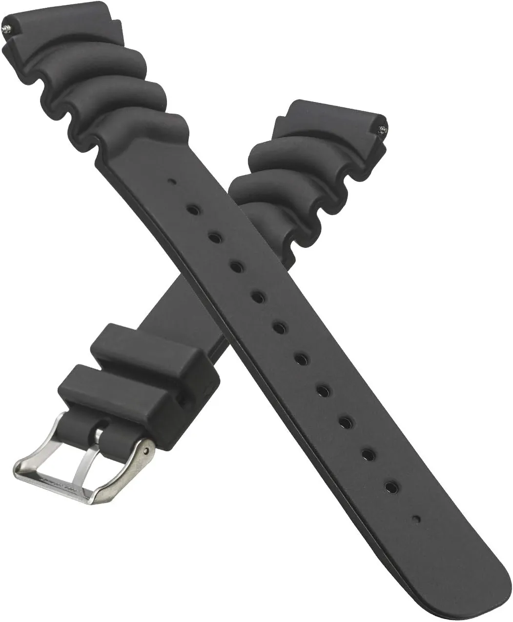 ALPINE Heavy Duty Black Rubber Watch Band for Diver Watches for Wider wrist ONLY (Fits wrist sizes 7 1/2 to 9 inch) - 18XL, 22XL