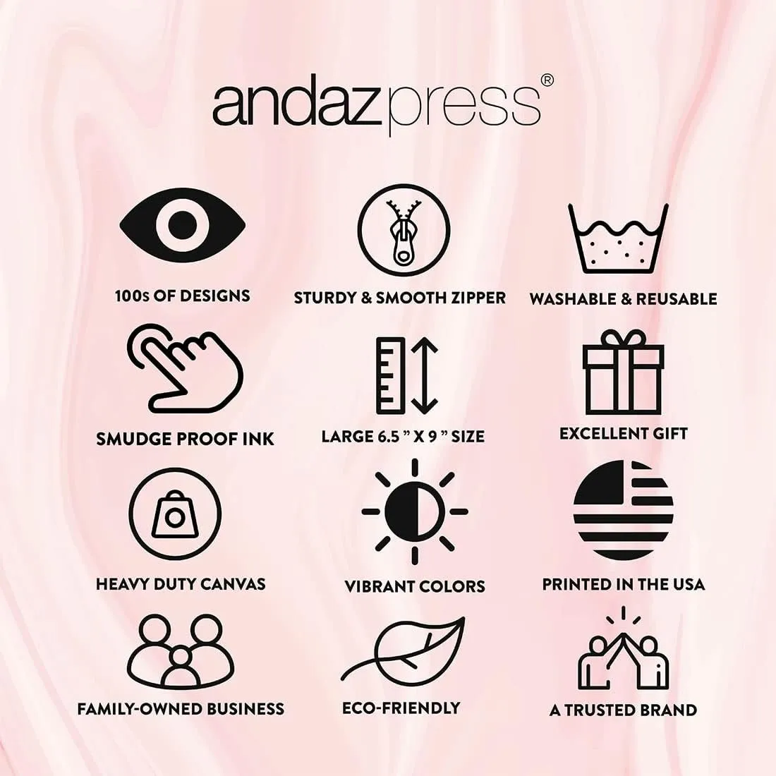 Andaz Press Personalized Makeup Bags for Women Bridesmaid Proposal Gifts Canvas Cosmetic Bag with Zipper Custom Name with Heart Makeup Pouch For Bridesmaids Girls Weekend Gifts for Women 6.5 x 9 Inch