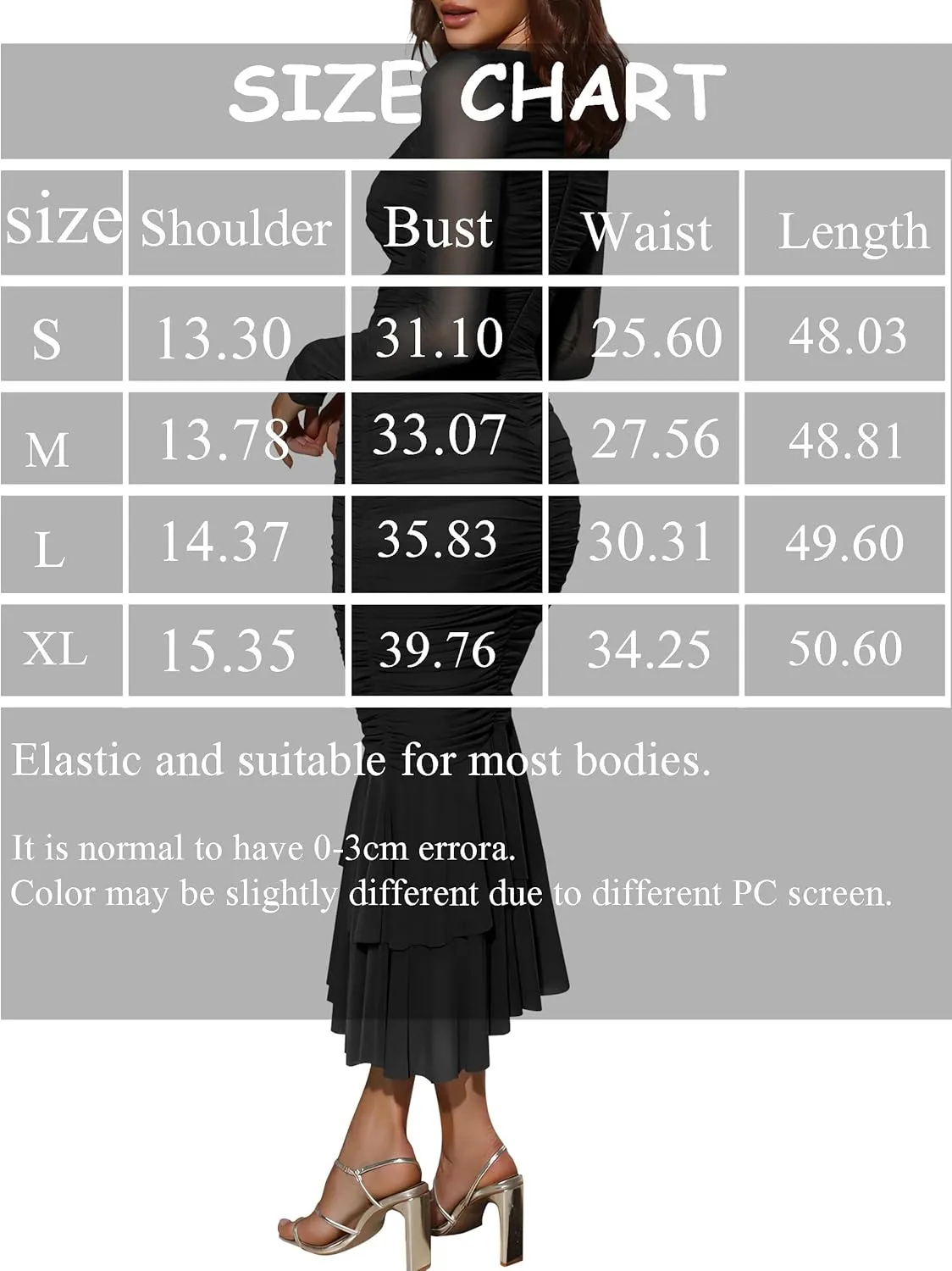 Atizon Elegant Ruched Bodycon Evening Dresses for Women Cocktail Party Formal Maxi Mermaid Dress