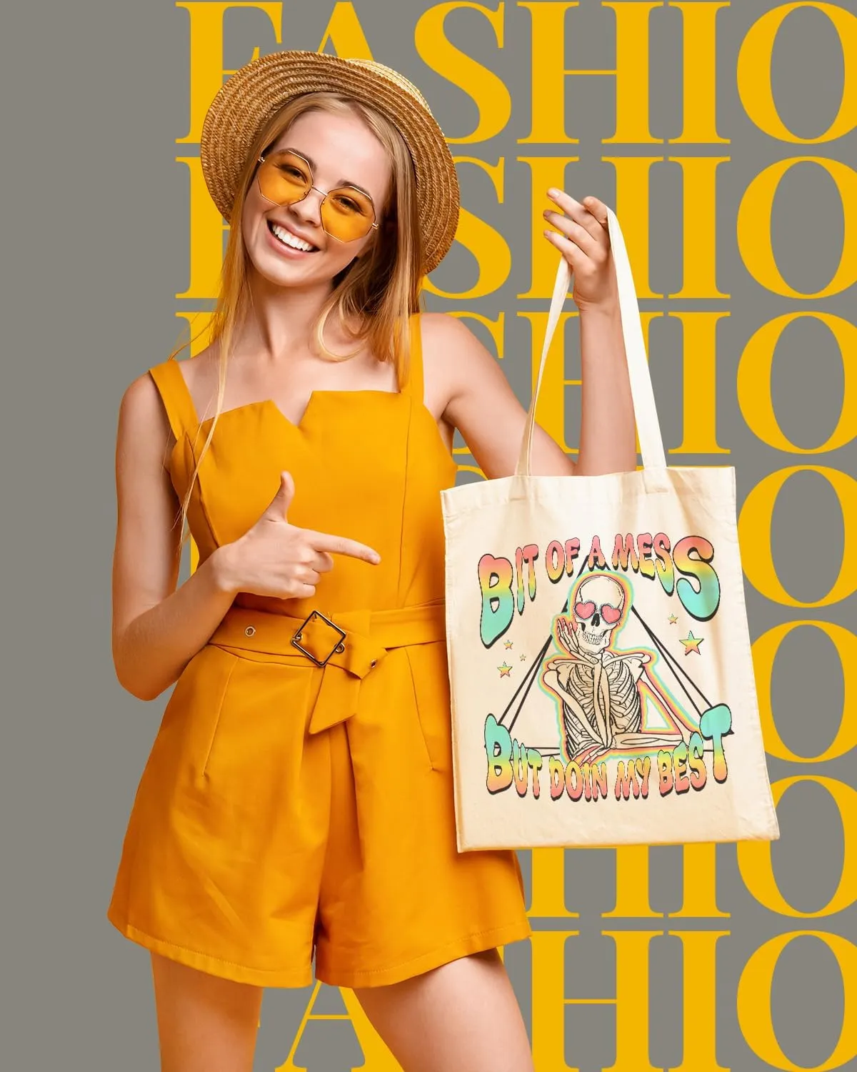 AUSVKAI Canvas Tote Bag Aesthetic for Women, Cute Cloth Cotton Bags for College Shopping Beach Grocery and Trendy Gifts