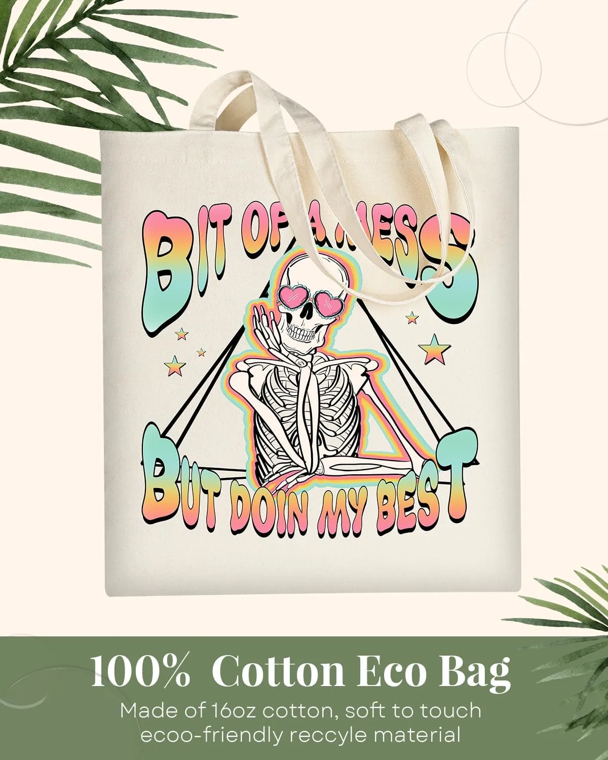 AUSVKAI Canvas Tote Bag Aesthetic for Women, Cute Cloth Cotton Bags for College Shopping Beach Grocery and Trendy Gifts
