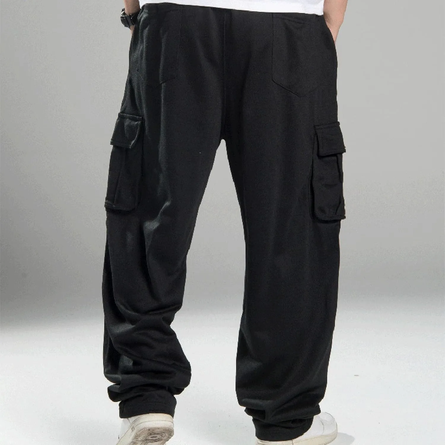 Baggy Cargo Sweatpants for Men Relaxed Fit Athletic Pants Gym Tapered Trousers Fall Casual Pants with Multi Pockets