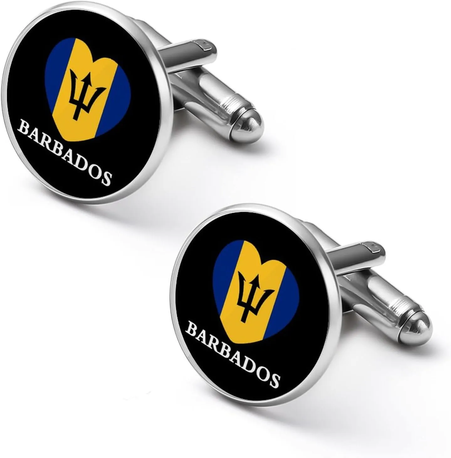 Barbados Flag Barbadian Fashion Cufflinks for Men Classic Shirts Cuff Links Set for Gifts Wedding Business