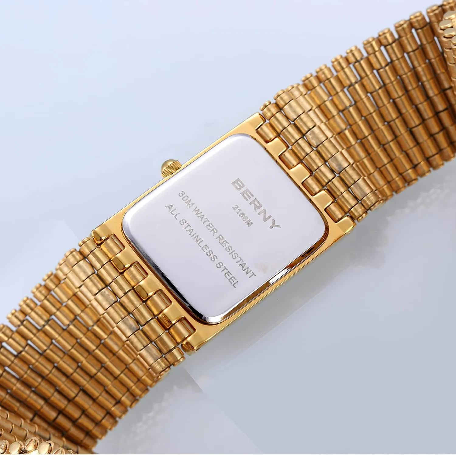 BERNY Gold Watches for Men with Date Window Japanese Quartz Movement Waterproof Men's Wrist Watches Luxury Casual Fashion Mens Watch