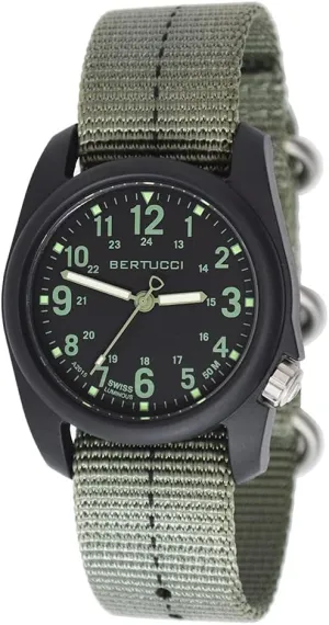 Bertucci DX3 Mens Field Watch | Defender Drab | Swiss Super Luminous Technology | Innovative Design, Durable Build, Light Weight Comfort | 11040