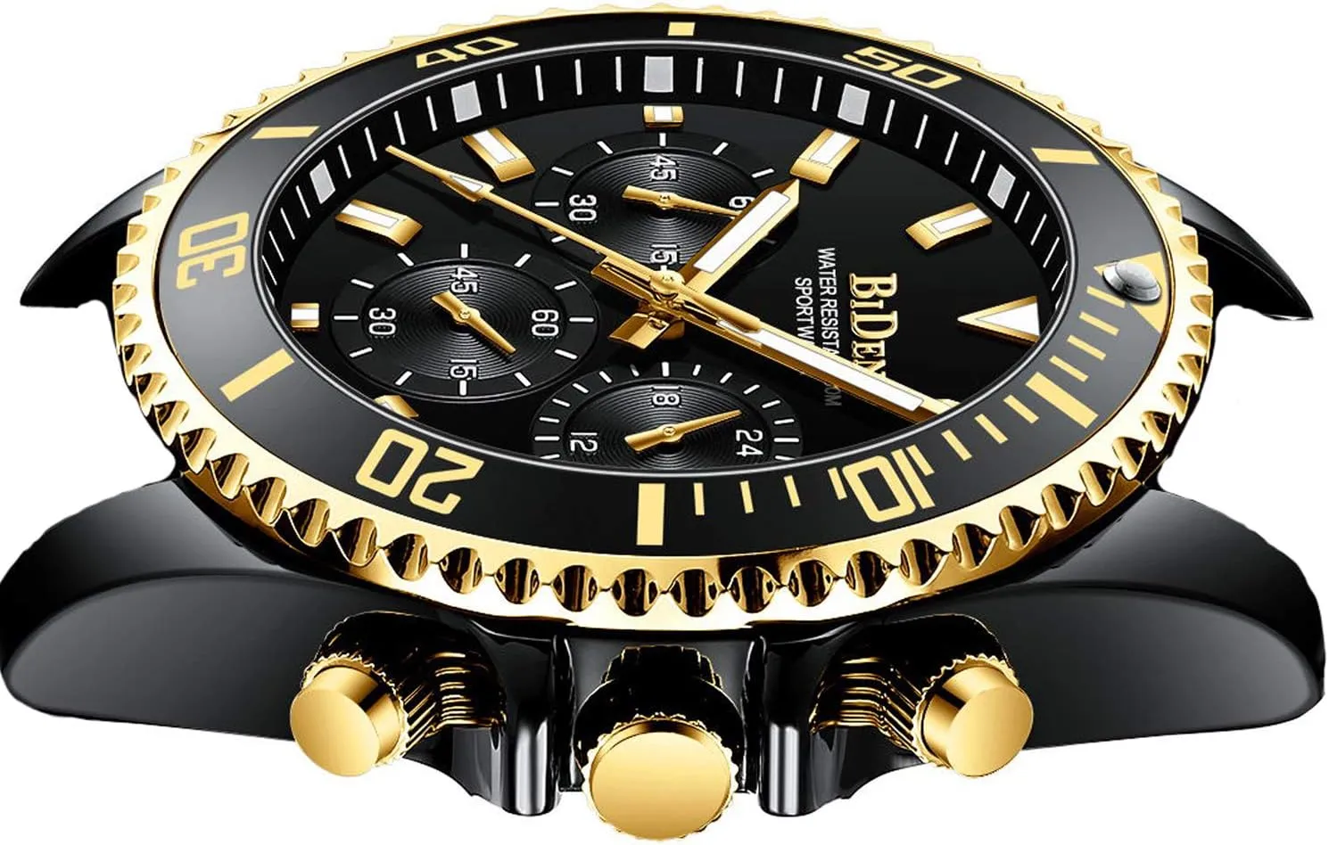 BIDEN Mens Watches Chronograph Stainless Steel Waterproof Date Analog Quartz Watch Business Wrist Watches for Men
