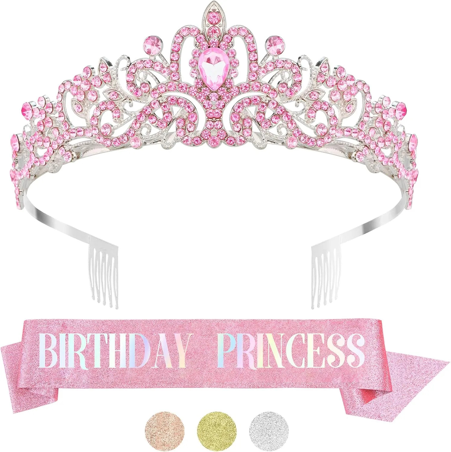 Birthday Queen Sash & Tiara for Women - Crown & Headband Set