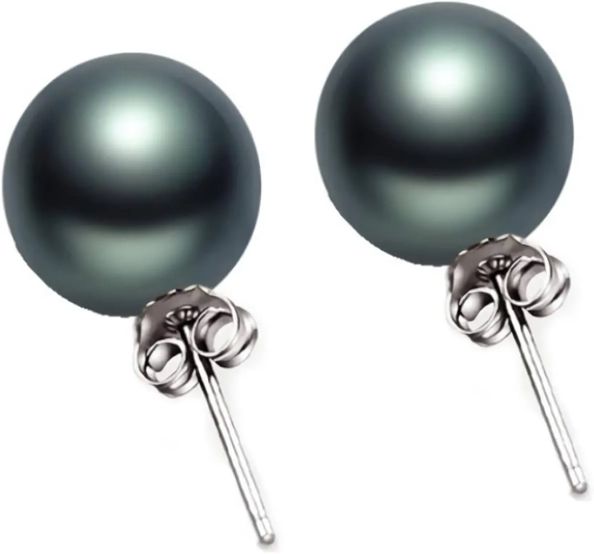 Black pearl earrings for women,sterling silver stud earrings