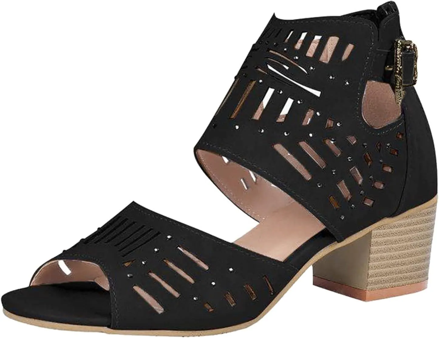 Black Sandals Women Wedge, Womens 2023 Dressy Sandal Vintage Wedge Sandals Open Toe Sandals Breathable Shoes
