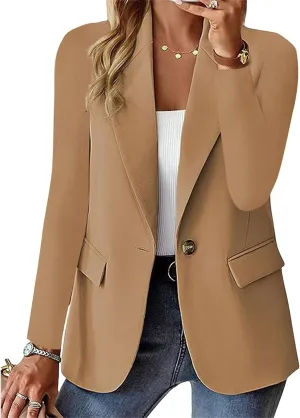 Blazers for Women 2025 Trendy Button Down Long Sleeve Jackets Casual Open Front Blazer Business Work Office Blazers