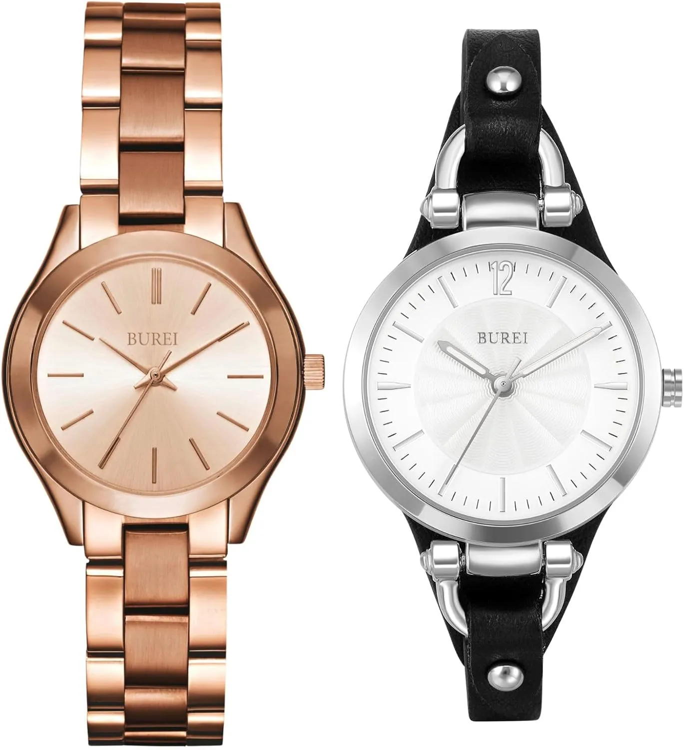 BUREI Ladies Fashion Watch Slim Minimalist Business Women's Watches Stainless Steel Bracelet Watch for Women Waterproof Quartz Women's Watch