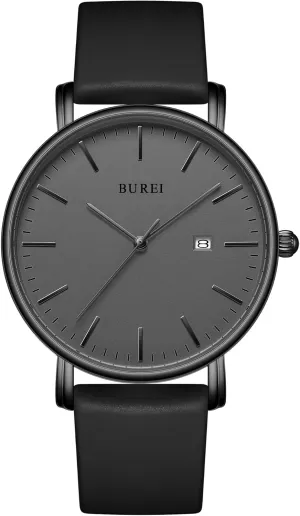 BUREI Men Watches Fashion Minimalist Analog Calendar Quartz Waterproof Watches for Men Women Student.