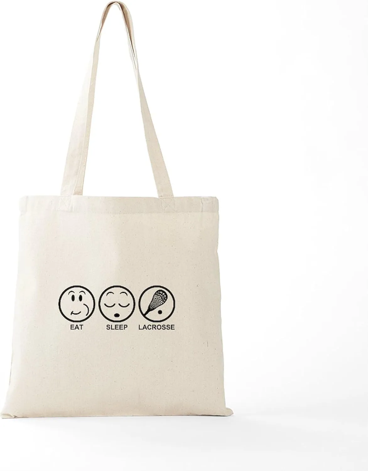 CafePress Eat Sleep Lacrosse Tote Bag Natural Canvas Tote Bag, Reusable Shopping Bag