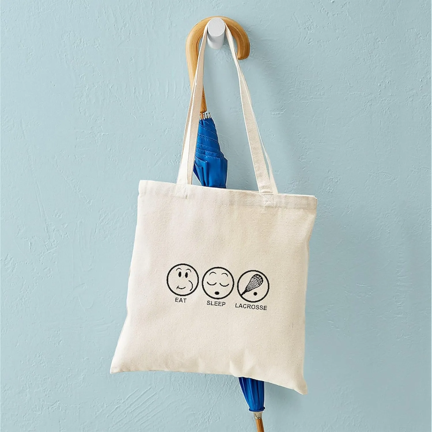 CafePress Eat Sleep Lacrosse Tote Bag Natural Canvas Tote Bag, Reusable Shopping Bag