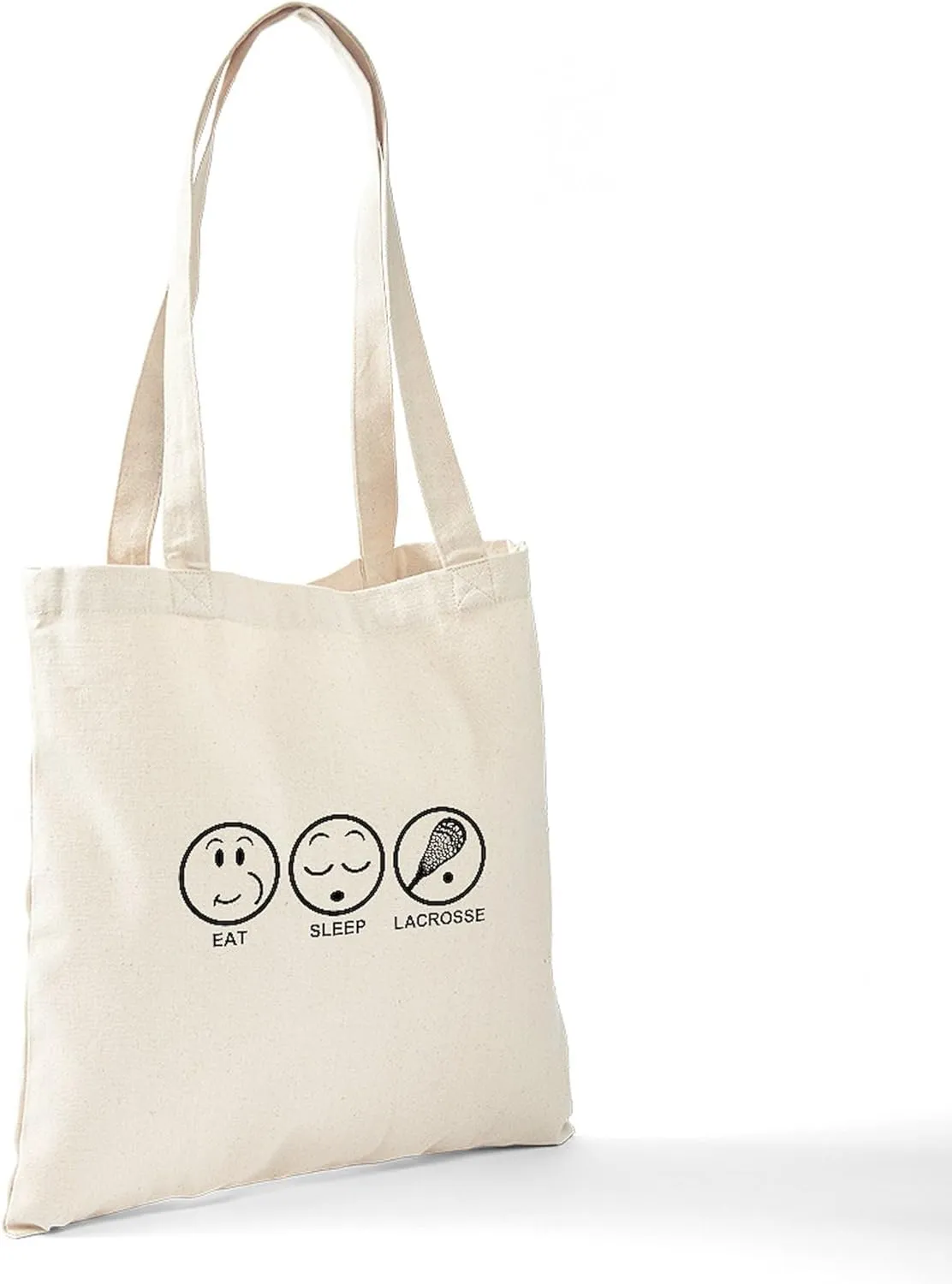 CafePress Eat Sleep Lacrosse Tote Bag Natural Canvas Tote Bag, Reusable Shopping Bag