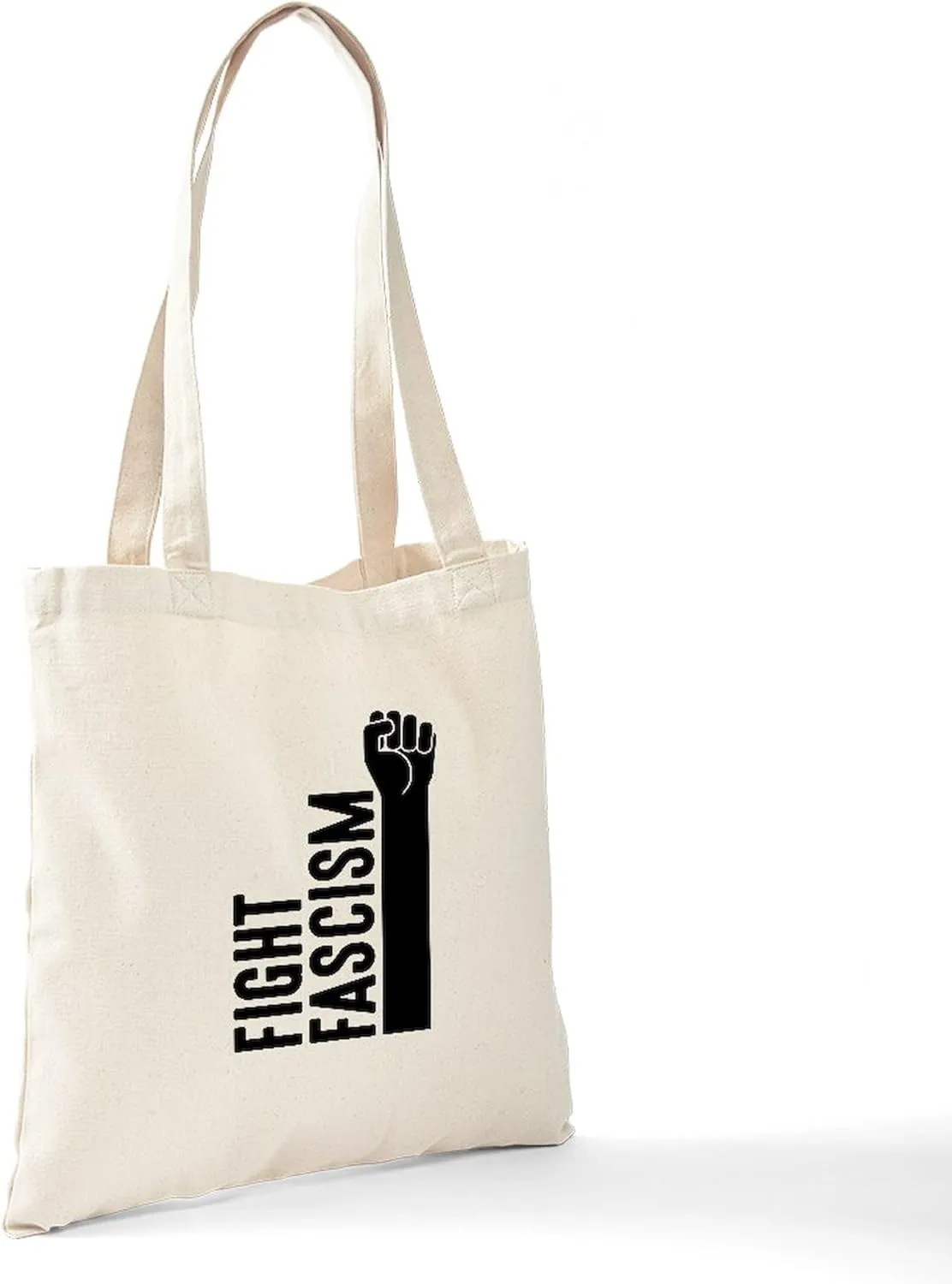 CafePress Fight Fascism Tote Bag Natural Canvas Tote Bag, Reusable Shopping Bag