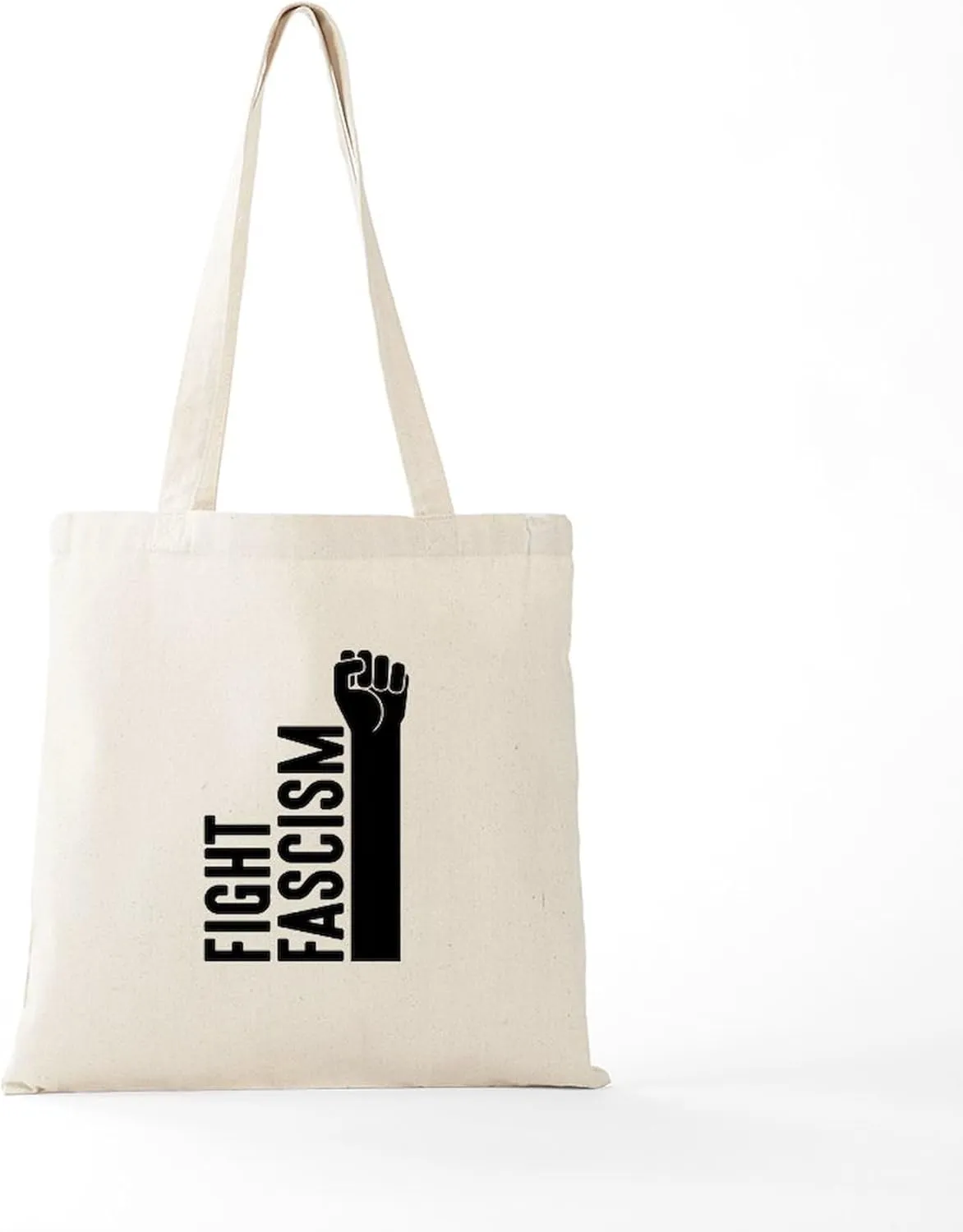 CafePress Fight Fascism Tote Bag Natural Canvas Tote Bag, Reusable Shopping Bag