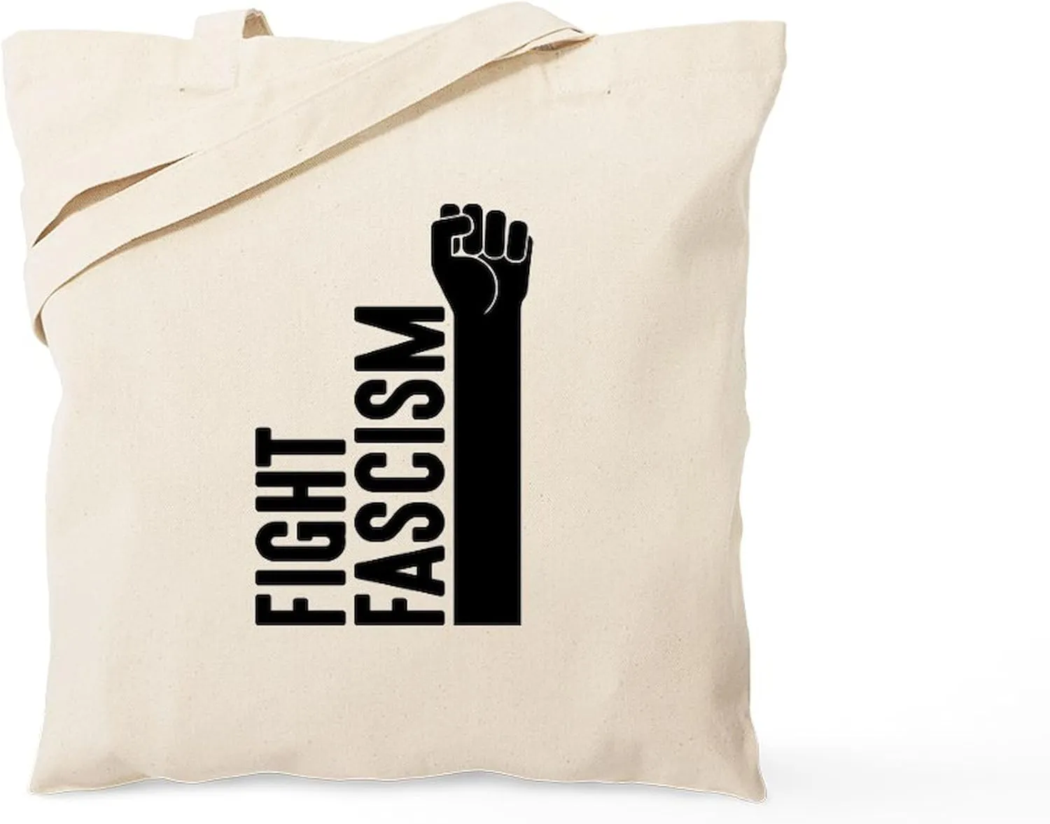 CafePress Fight Fascism Tote Bag Natural Canvas Tote Bag, Reusable Shopping Bag
