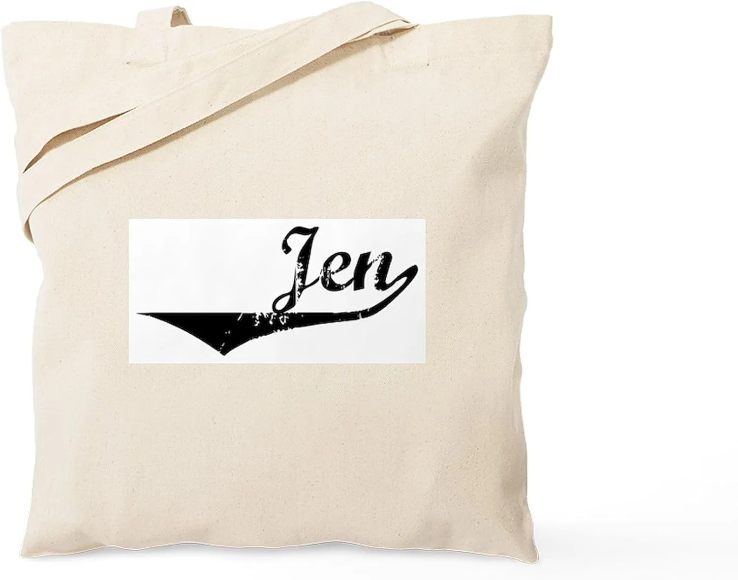 CafePress Jen Vintage (Black) Tote Bag Natural Canvas Tote Bag, Reusable Shopping Bag