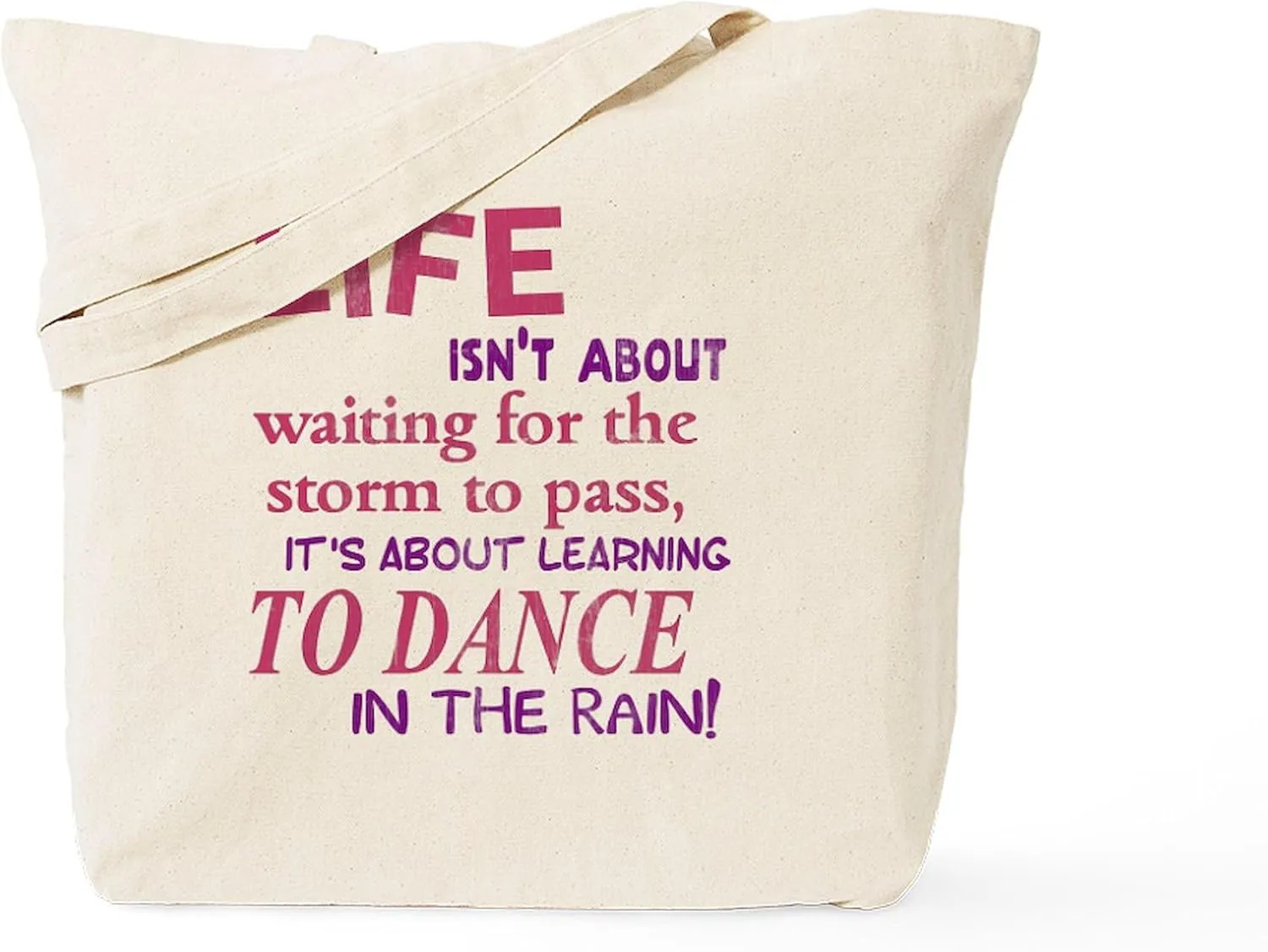 CafePress Life Isn't About Waiting For The Storm To Pass Tot Natural Canvas Tote Bag, Reusable Shopping Bag
