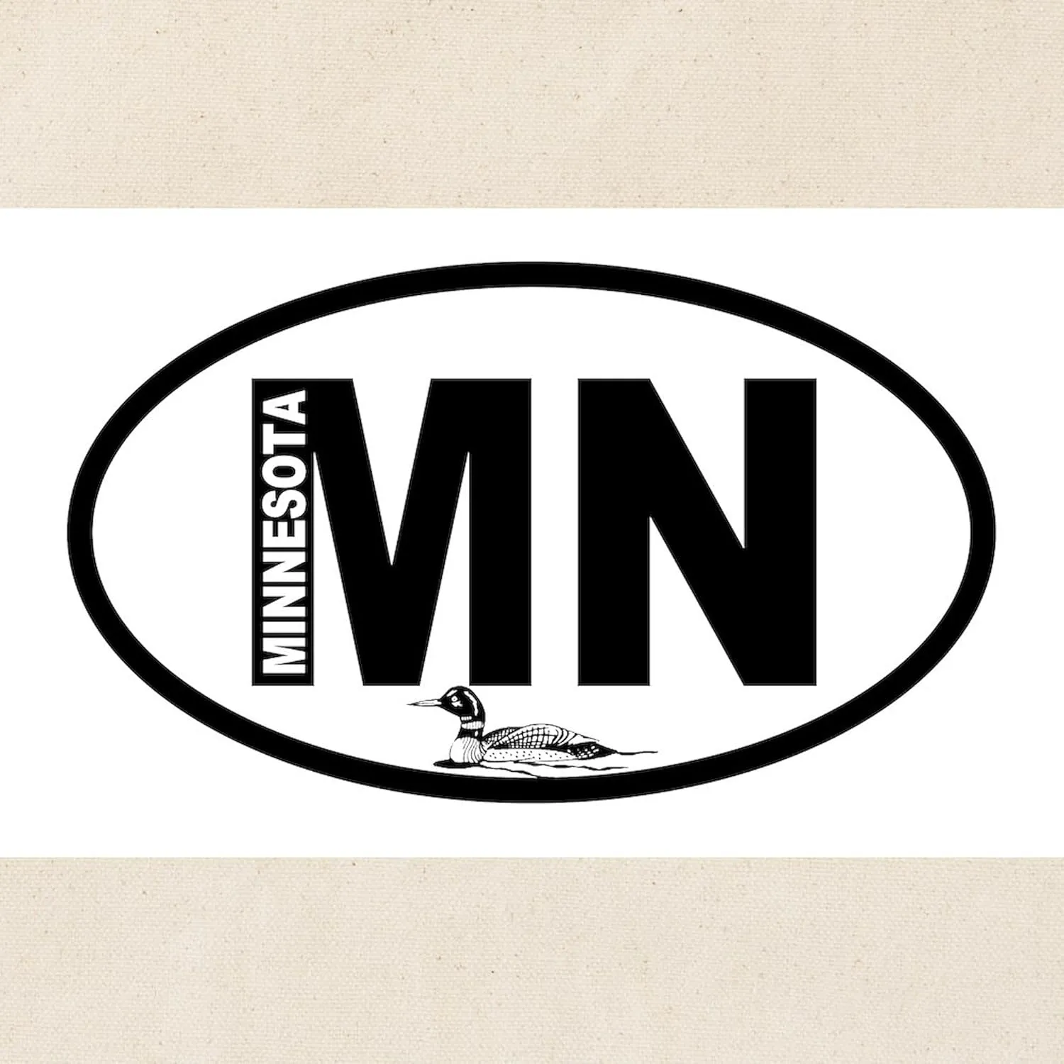CafePress Minnesota Loon Tote Bag Reusable Natural Beige Canvas Shopping Bag